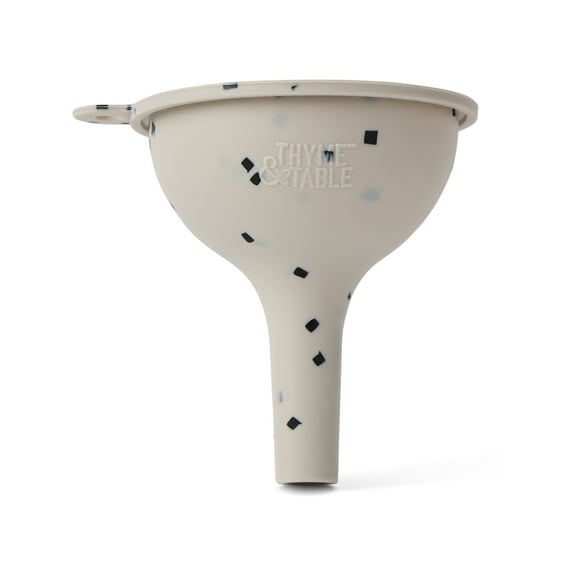 Thyme & Table Mini Silicone Funnel, Cream and Black Dots