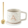 thumbnail image 1 of Thyme & Table 13.5 fl oz Monogram A Stoneware Mug, Coaster and Stir Set, 1 of 5