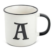 Thyme & Table Monogram A Stoneware Coffee Mug 16oz, White
