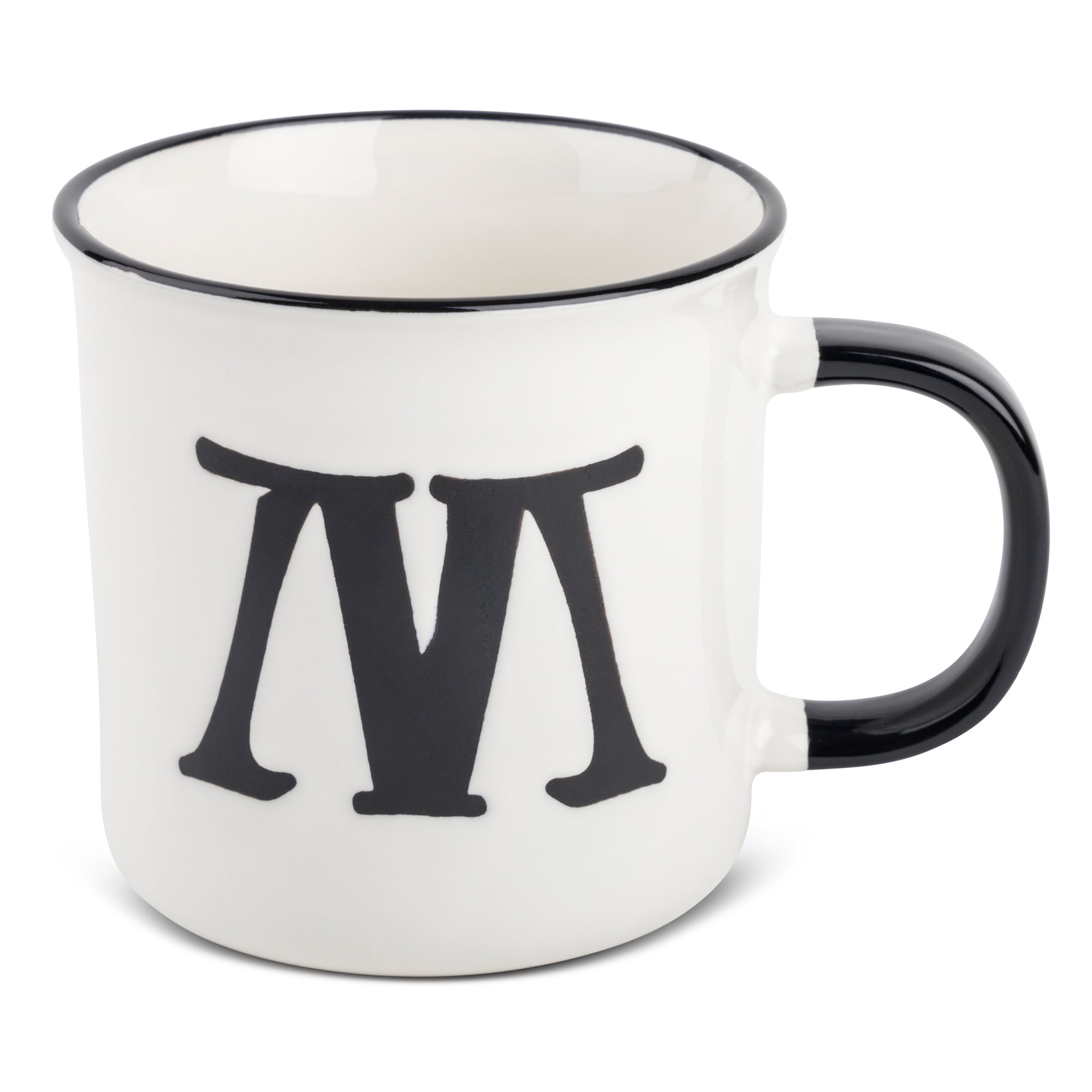 Thyme & Table Monogram M Stoneware Coffee Mug 16oz, White
