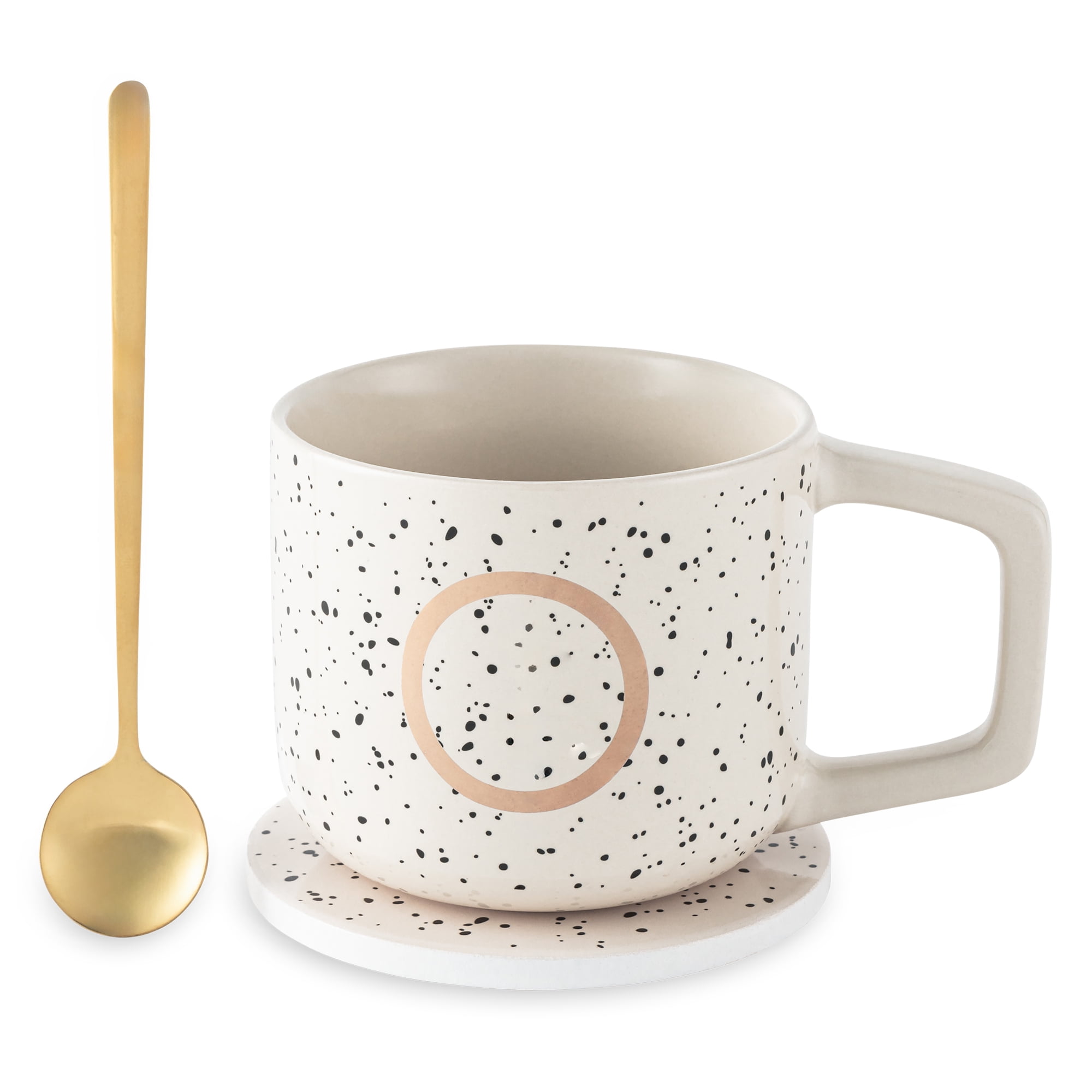 その他 kyne Gold Ceramic Tray & Mug Set ONAIR Thyme & Table Monogram R Mug Set with Coaster and Spoon, Elegant