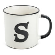 Thyme & Table Monogram S Stoneware Coffee Mug 16oz, White