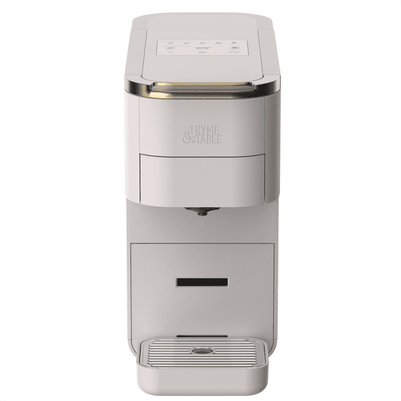 Thyme & Table Multi Capsule Coffee Machine, Universal Capsule Compatible with Espresso and Coffee, One-Touch Controls, Sand White