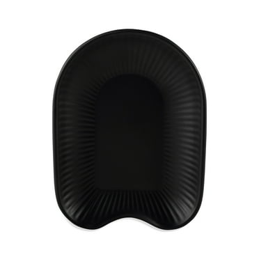 Thyme & Table New Ceramic Ribbed Spoon Rest, Black