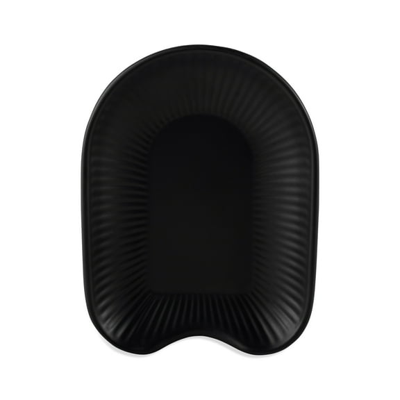 Thyme & Table New Ceramic Ribbed Spoon Rest, Black