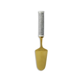 Thyme & Table Non Slip Gold Stainless Steel Pie Server with Ceramic Dot Pattern Handle