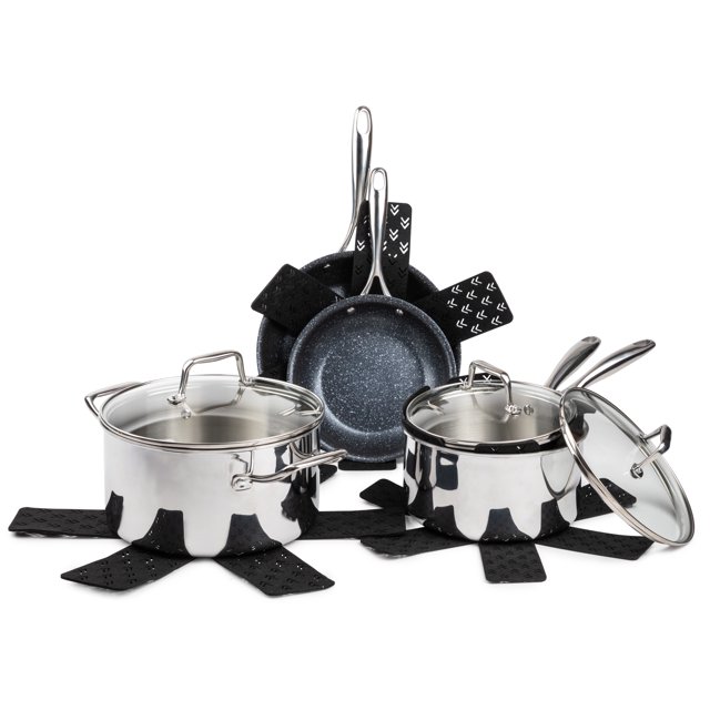 Thyme & Table NonStick 12Piece Cookware Set TriPly Stainless Steel