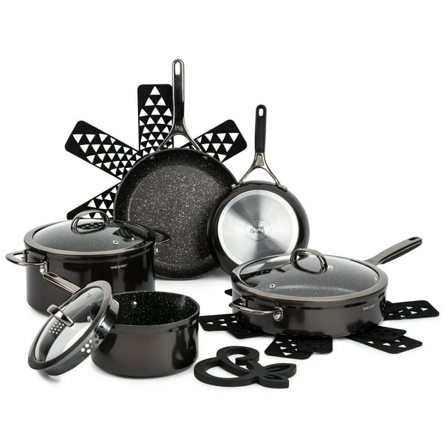 Thyme & Table NonStick 12Piece Supreme Cookware Set, Black