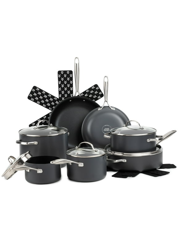Thyme & Table Non-Stick 15-Piece Hard Anodized Cookware Set