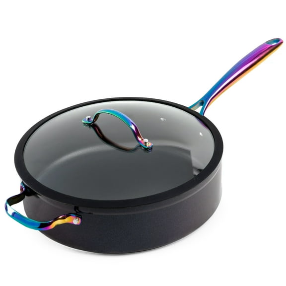 Thyme & Table 5 Quart Non-Stick Sauté Pan with Glass Lid - Rainbow, Signature Collection