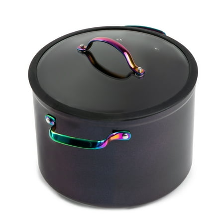 Thyme & Table Non-Stick 8 Quart Rainbow Stock Pot with Glass Lid