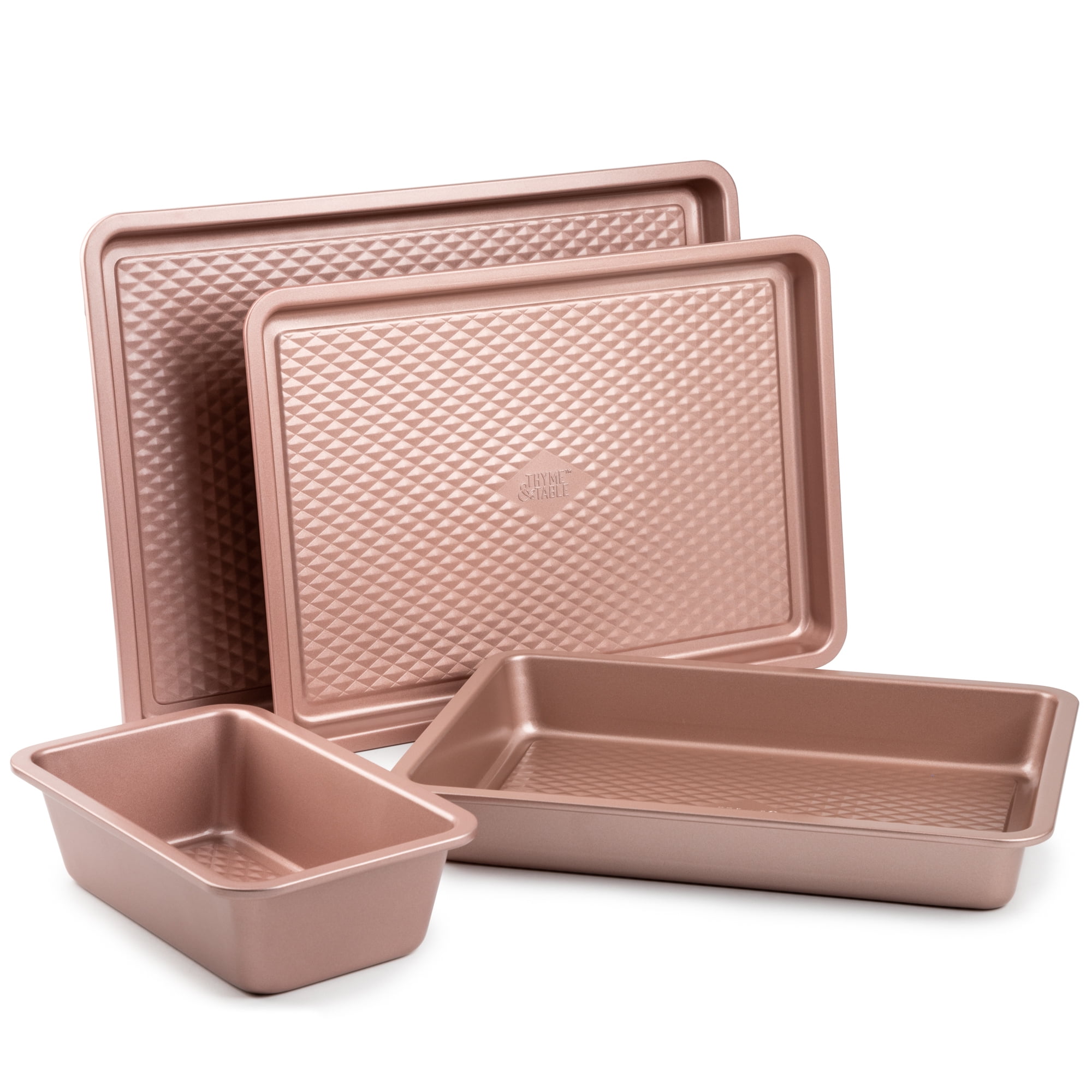 Thyme & Table Non-Stick Aluminized Steel Baking 4pc Set, Champagne Gold 