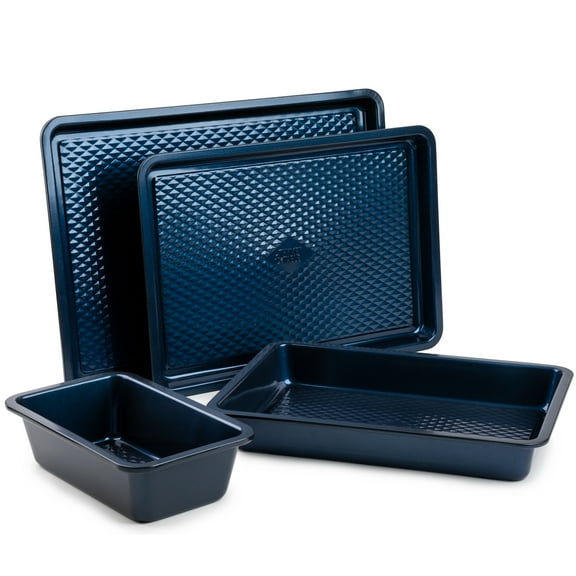 Thyme & Table Non-Stick Aluminized Steel Baking 4pc Set, Navy