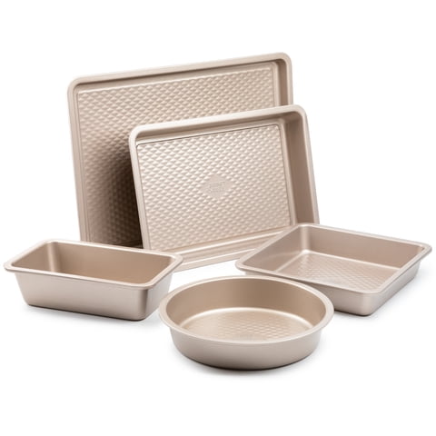 Thyme & Table Non-Stick Aluminized Steel Baking 5pc Set, Champagne Gold