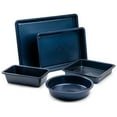 thumbnail interactive-video image 1 of Thyme & Table Non-Stick Aluminized Steel Baking 5pc Set, Navy, 1 of 9