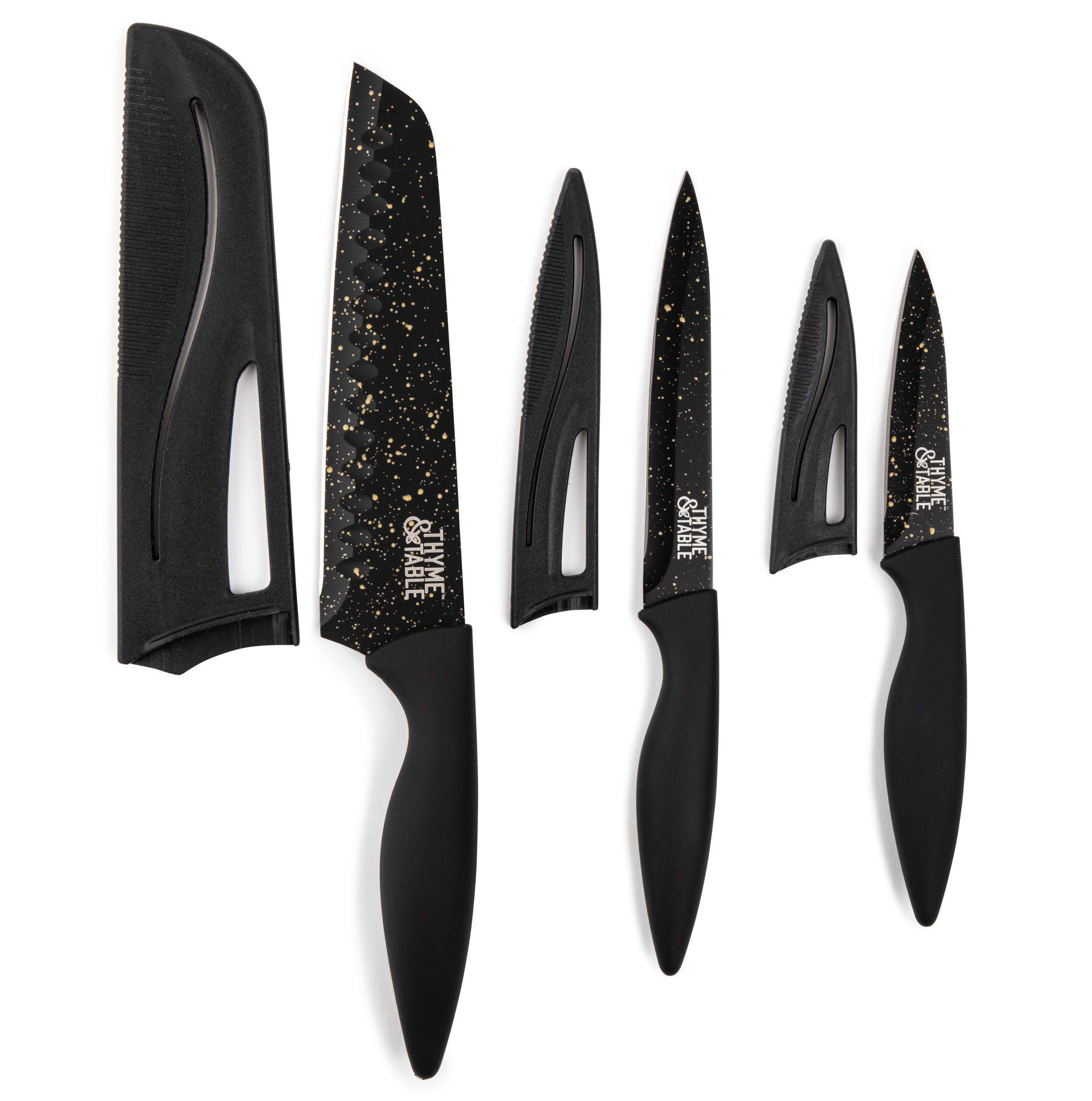 Thyme & Table 3-Piece Kitchen Knife Set With Sheaths photo 1