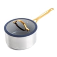 thumbnail image 1 of Thyme & Table Nonstick Ceramic Navy and Gold 2.5 Qt. Saucepan, 1 of 4