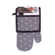 Thyme & Table Gray Star Design Oven Mitt and Potholder Set - 2 Pack