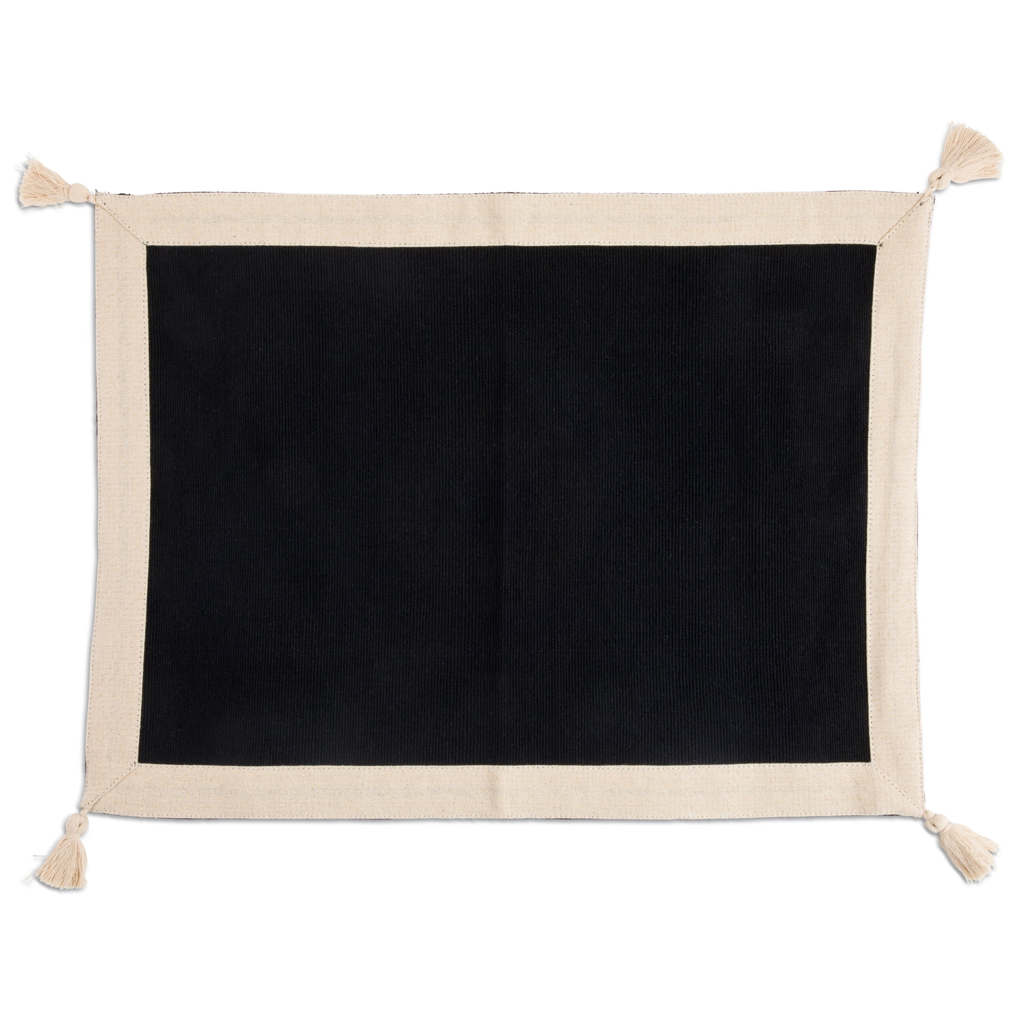 Thyme & Table Black Placemat with Gold Border, 14 in x 19 in