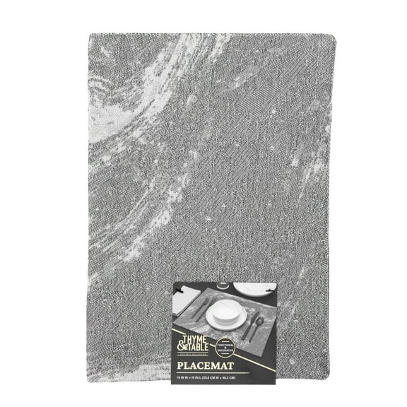 Thyme & Table Placemat, Gray Marble, 14 x 19"