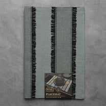 Thyme & Table Placemat, Green and Black Fringe, 14 x 19"