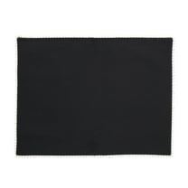 Thyme & Table Placemat, Ivory with Black Pom Pom Trim, 14 x 19"