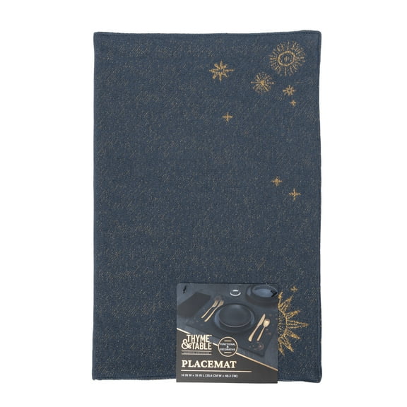Thyme & Table Placemat, Navy and Gold Celestial, 14 x 19"