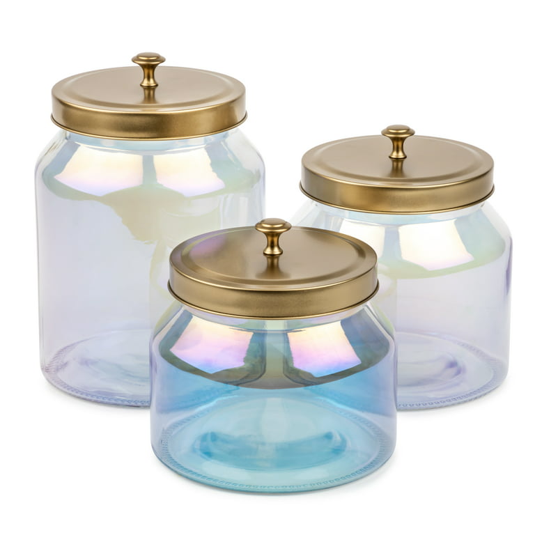 Thyme & Table Rainbow Glass Storage Jars, 3-Piece Set