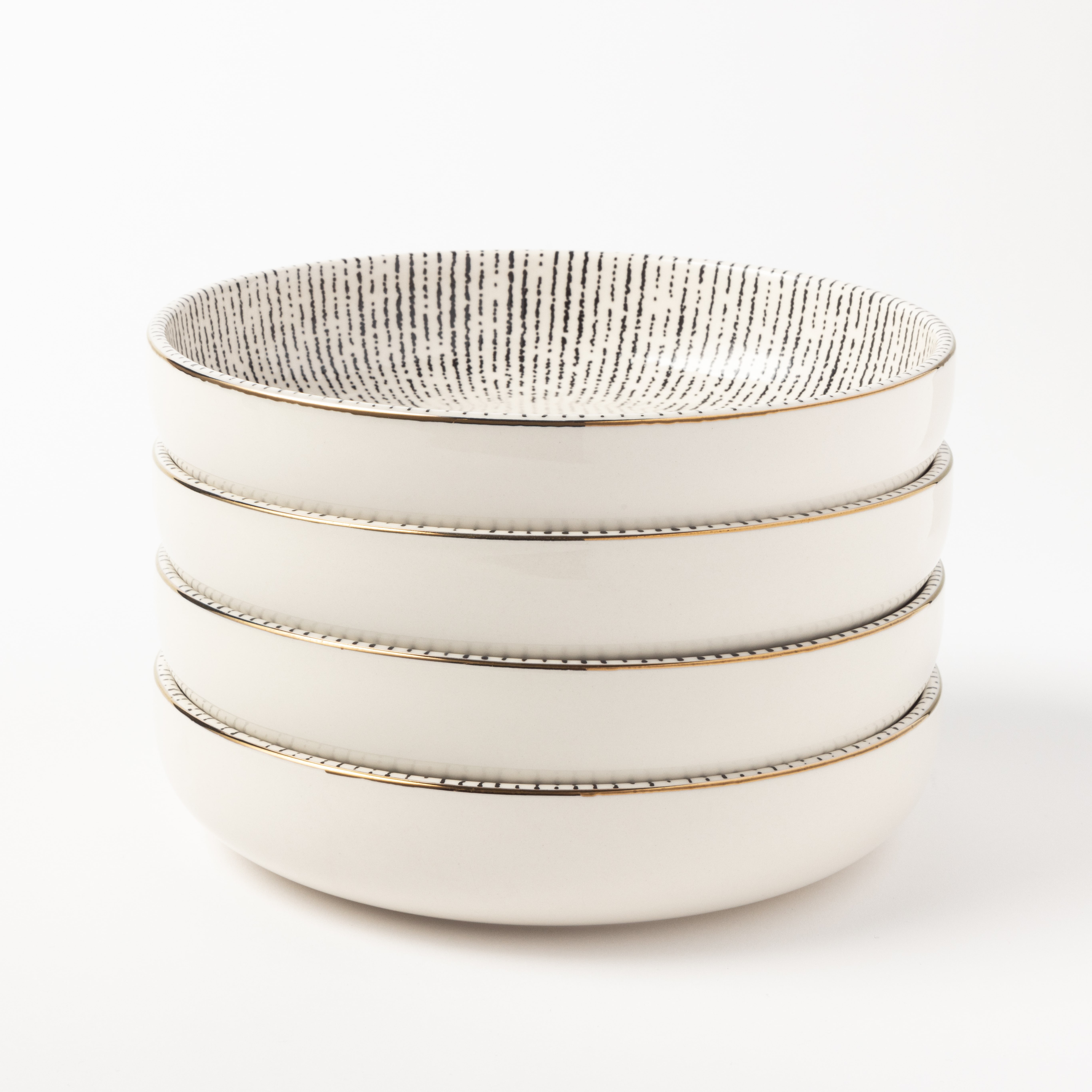 Thyme & Table Riley Collection, 4 Pack Stoneware Low Bowls - Walmart.com