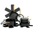 thumbnail interactive-video image 1 of Thyme & Table 12-Piece Ceramic Non-Stick Cookware Set in Black and Gold, Signature Collection, 1 of 21