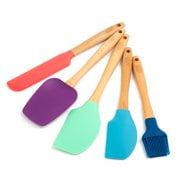 Thyme & Table Silicone & Beechwood Cooking Tool Set, 5 Piece