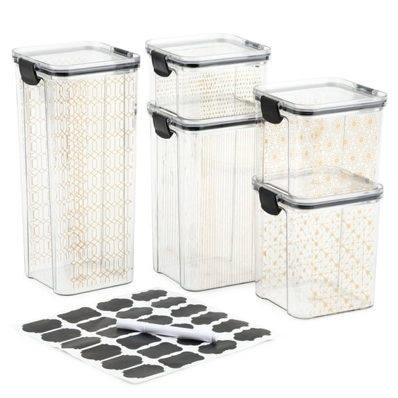 Thyme & Table Snap-Lock Food Storage Containers, Set of 5, 10 Pieces, Gold