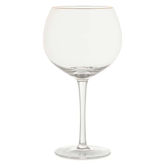 Thyme & Table 21 fl oz Sphere Stemmed Wine Glass, Gold Rim