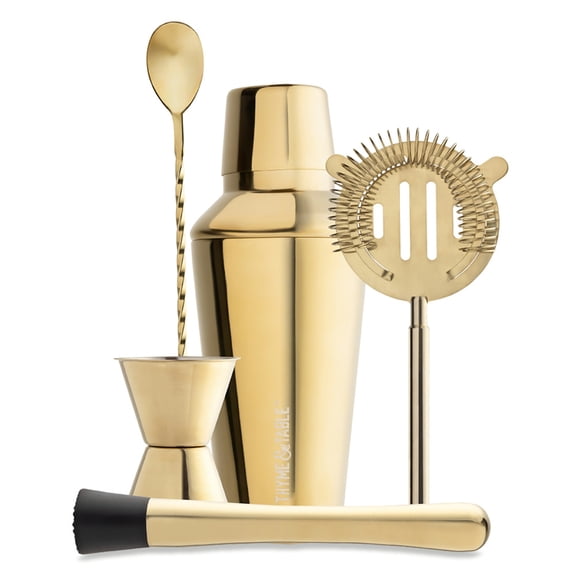 Open Box Thyme & Table Stainless Steel Gold Bar Tools, Set of 5