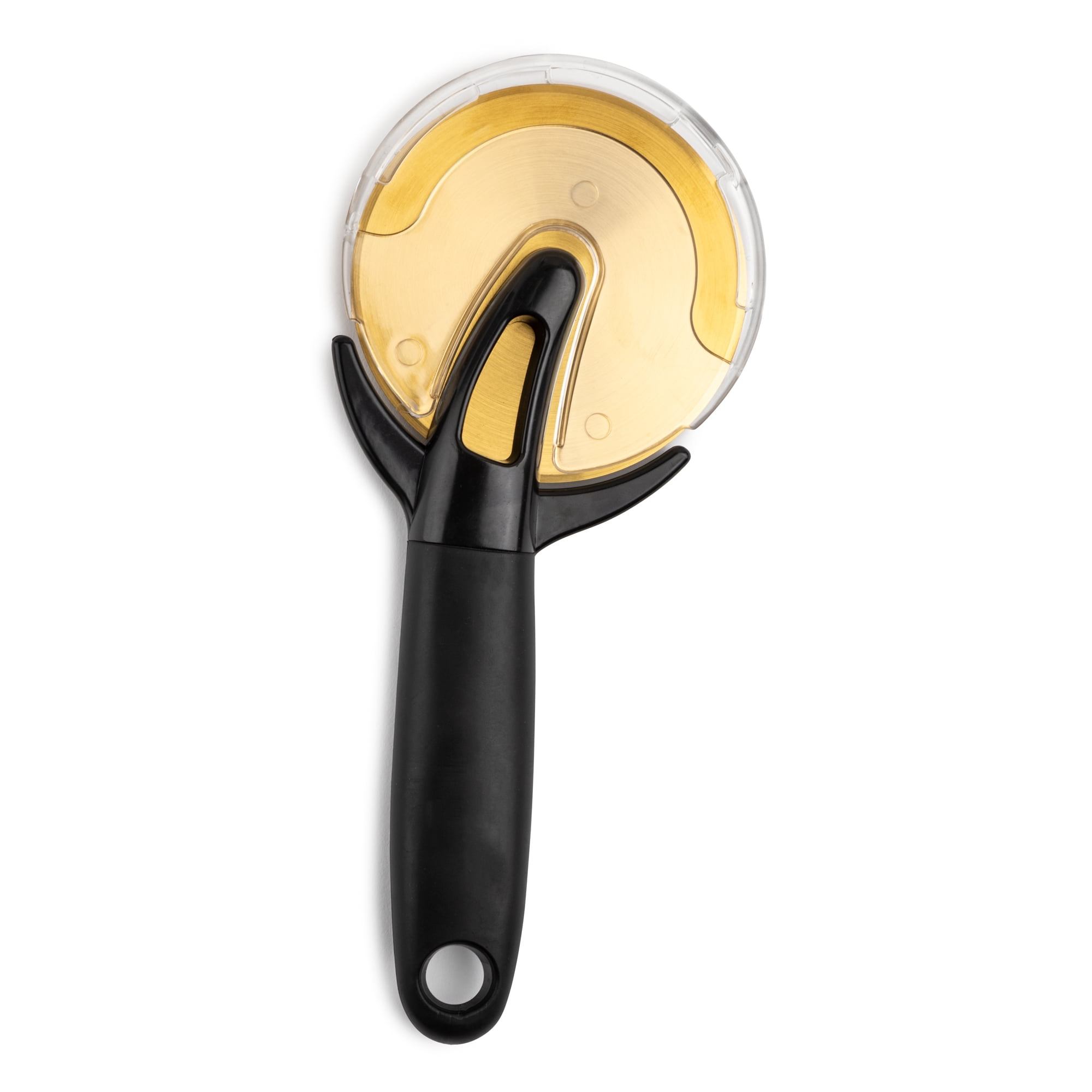 Gold and Black Stainless Steel Pizza Wheel with Guard