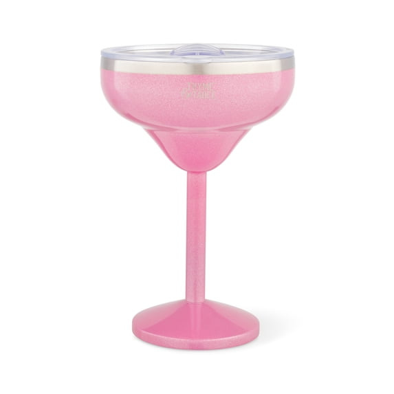Thyme & Table 10oz Stainless Steel Margarita Tumbler with Push lid, Pink