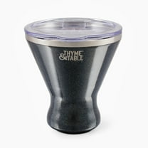 Thyme & Table 9 fl oz Stainless Steel Martini Tumbler with Push Lid, Black