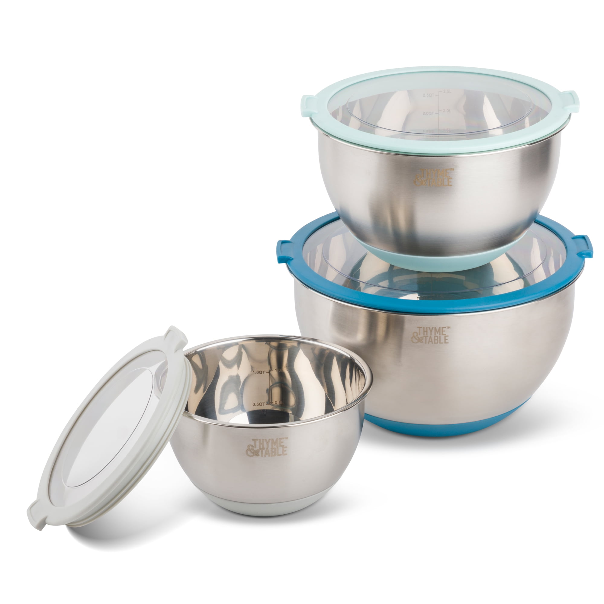 Thyme & Table TT0577 Stainless Steel Mixing Bowls, 6-Piece Set