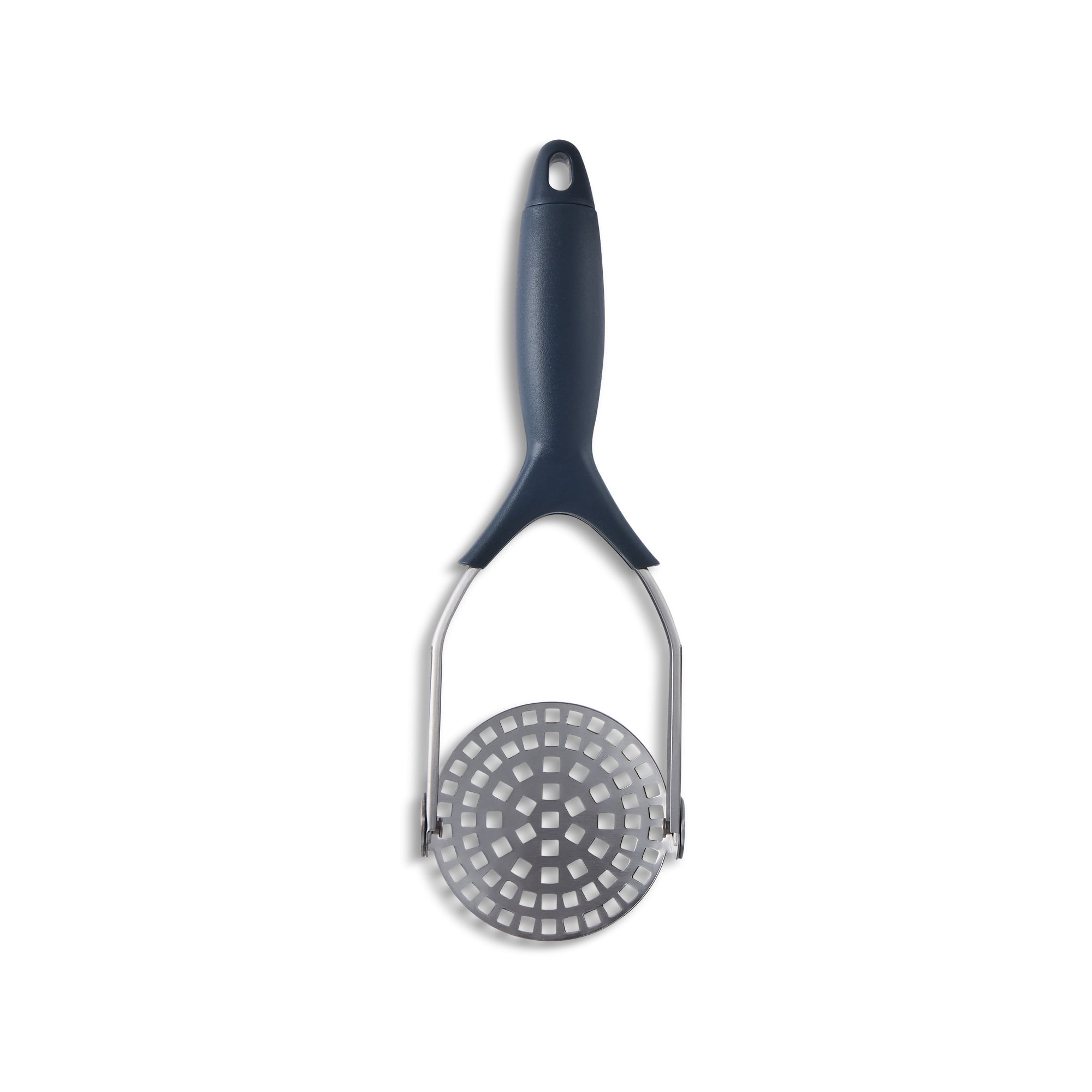 Large Blue Stainless Steel Potato Masher with Ergonomic Handle