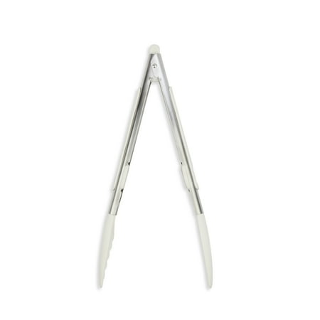 Thyme & Table Supreme Collection Food Tongs, Stainless Steel with White Silicone