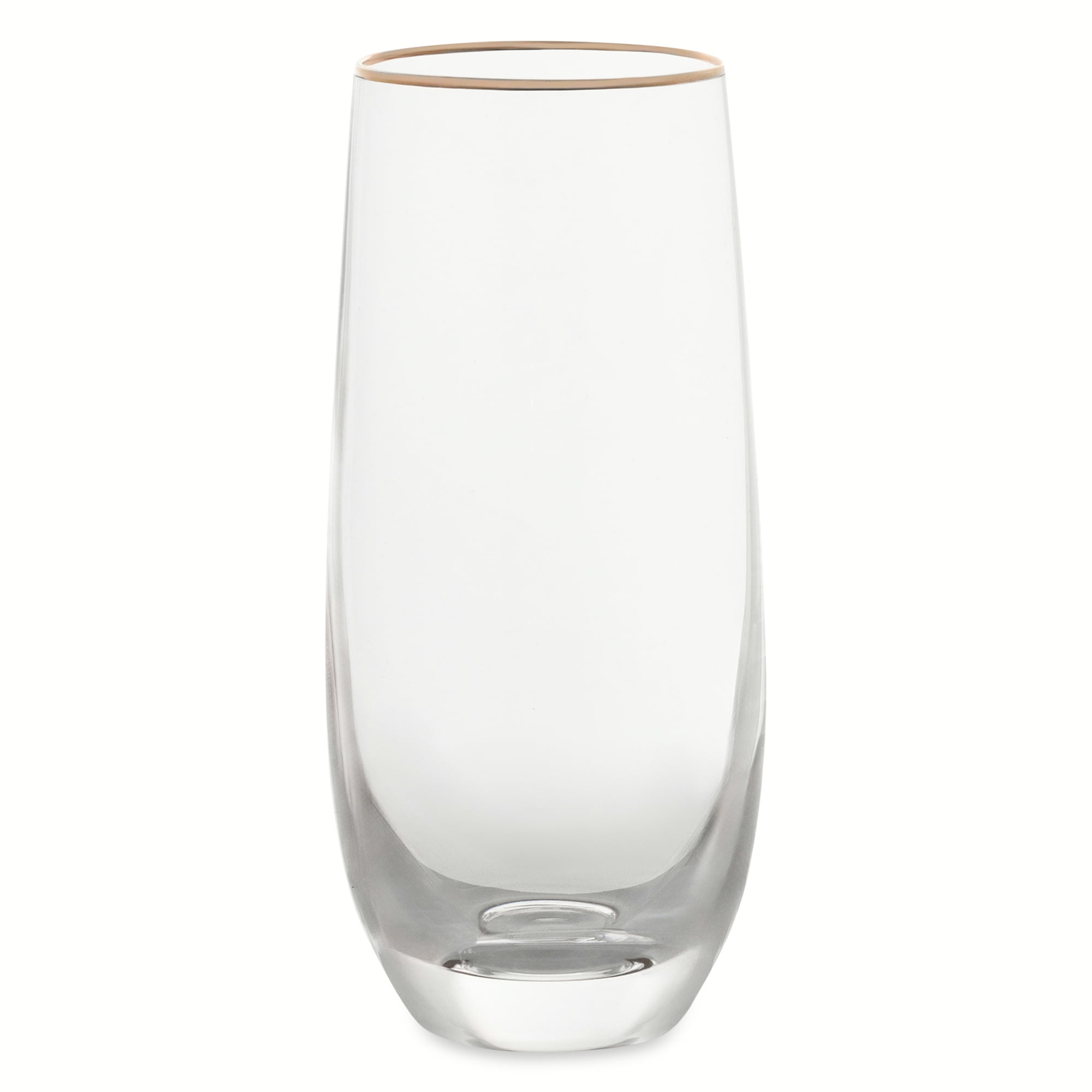 Thyme & Table 8 fl oz Stemless Flute Glass with Gold Rim