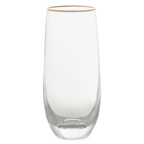 Thyme & Table 8 fl oz Stemless Flute Glass with Gold Rim