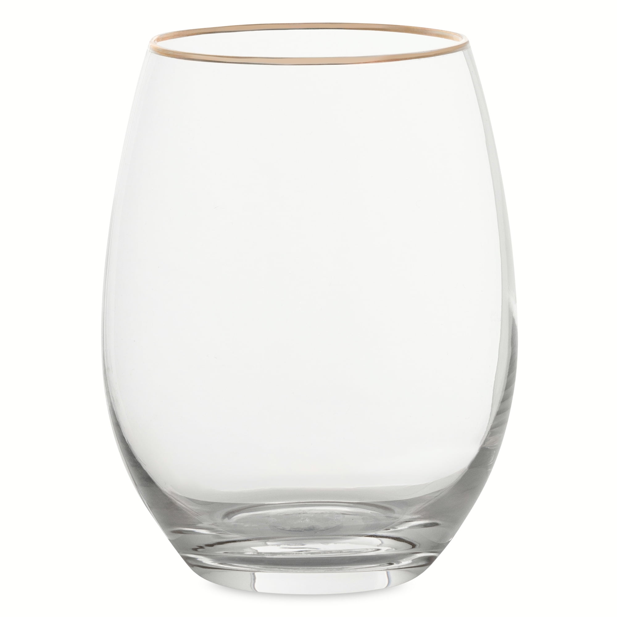 Thyme & Table 18 fl oz Stemless Wine Glass Clear with Gold Rim