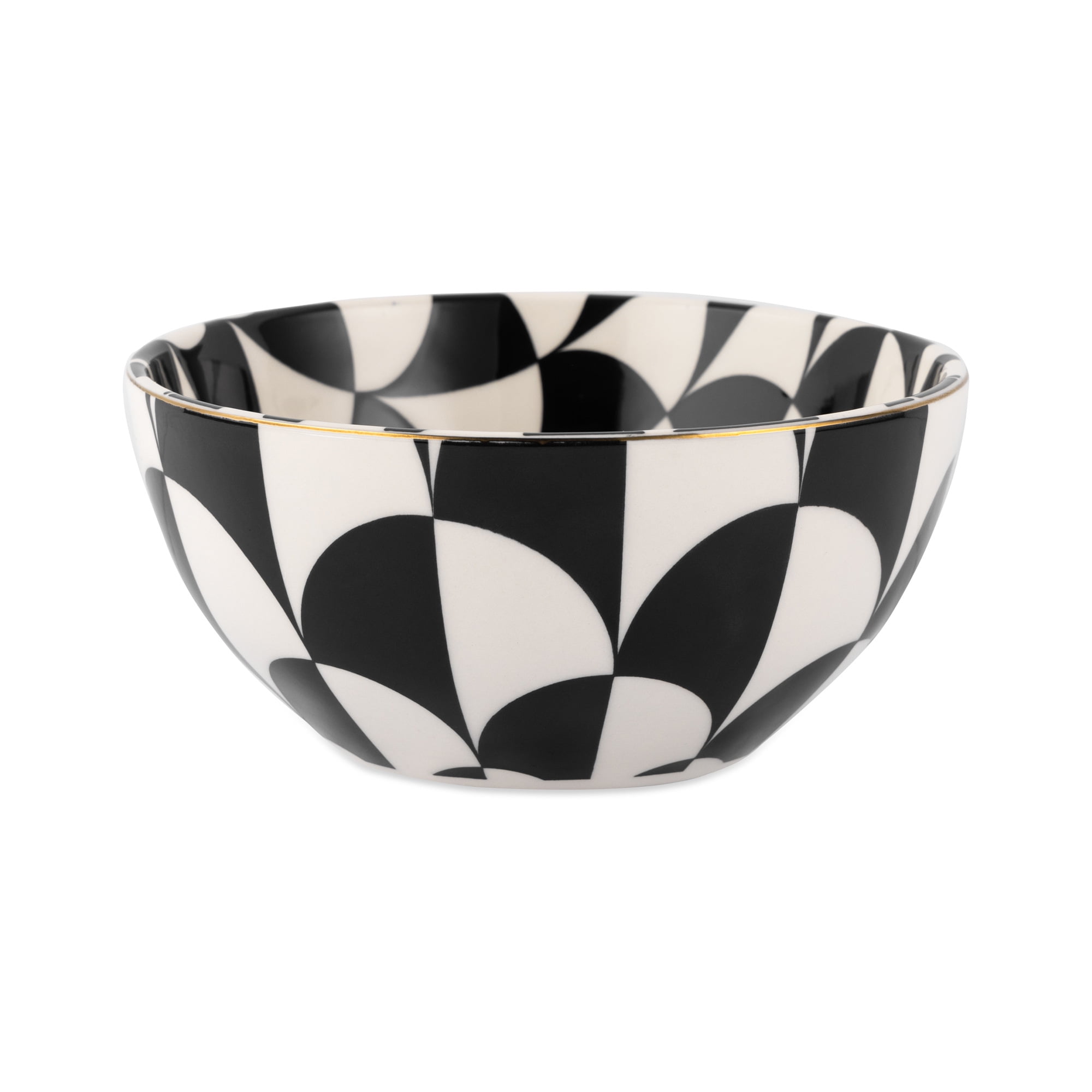 Thyme & Table Emmett Ceramic Cereal Bowl Black and White - Walmart.com