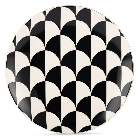 Thyme & Table Emmett Ceramic Dinner Plate Black and White