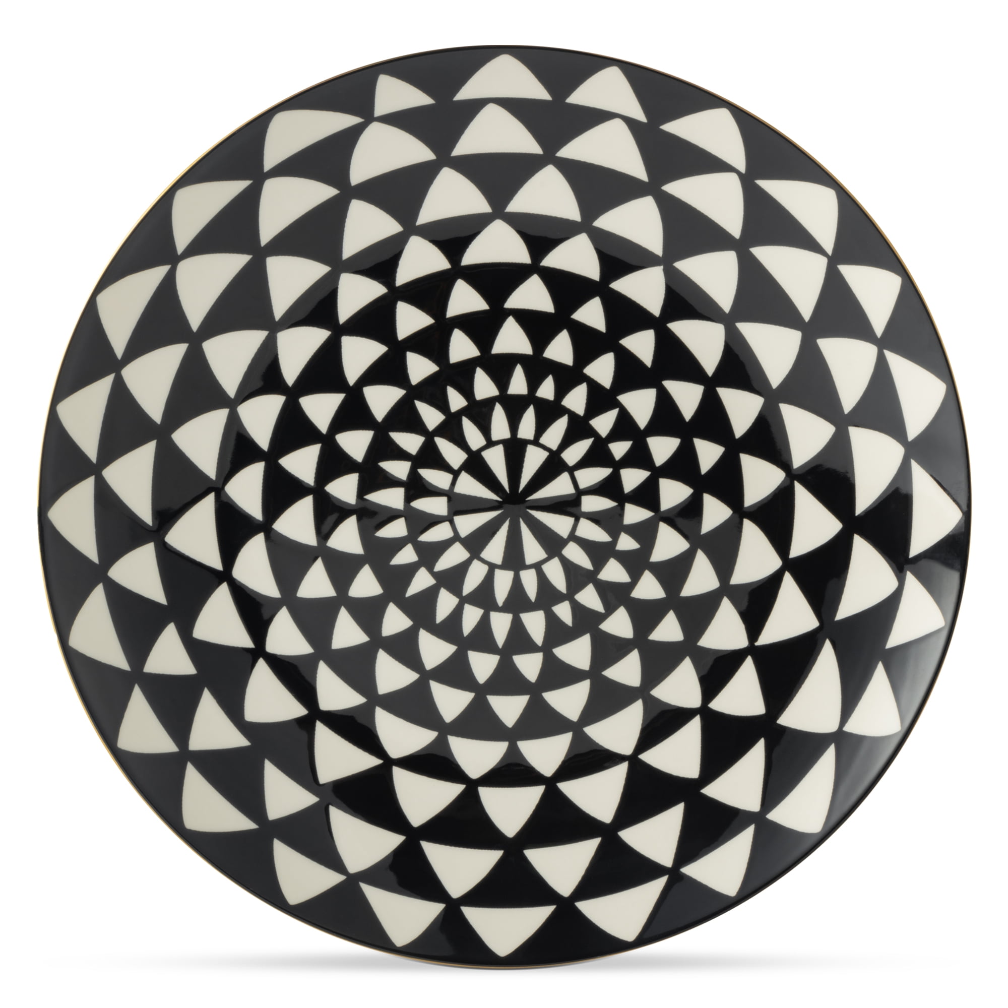Thyme & Table Medallion Ceramic Dinner Plate Black and White
