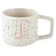thumbnail image 1 of Thyme & Table 13.5 fl oz Monogram J White Speckled Stoneware Mug, 1 of 7