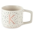 thumbnail image 1 of Thyme & Table 13.5 fl oz Monogram K White Speckled Stoneware Mug, 1 of 7