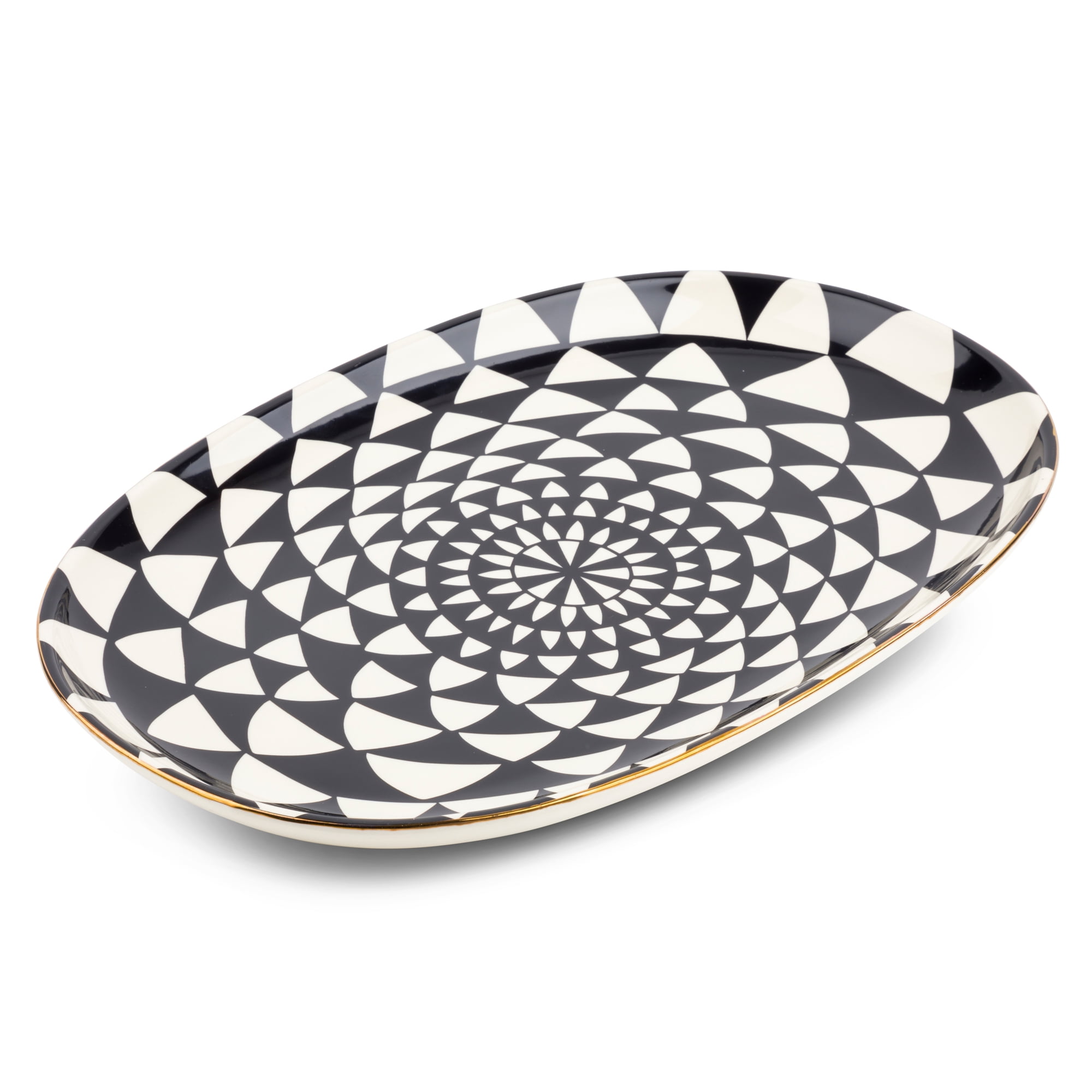 Thyme & Table Stoneware Oval Serve Platter, Medallion - Walmart.com