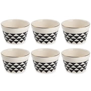 Thyme & Table Stoneware Ramekin, Black & White Medallion, 6-Piece Set